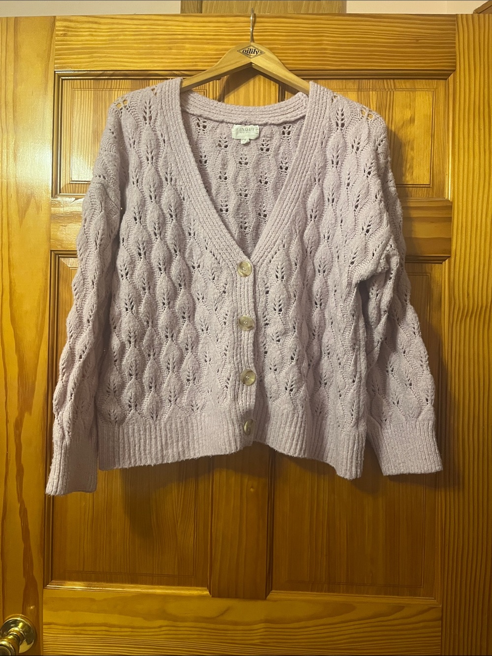Lightweight Lavender Fluffy Crochet Sweater